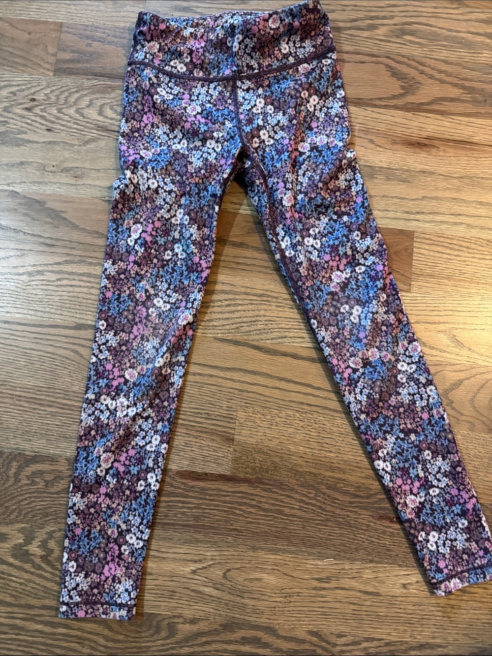 Athleta Girls Floral Leggings in Purple, Pink, Blue